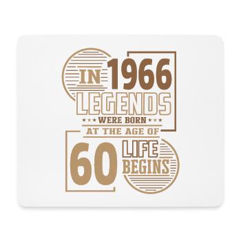 60 Geburtstag 1966 Legenden Retro Leben Spaß - Mousepad (Querformat) - Weiß - Vorne