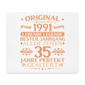 35. Geburtstag Absolut Einmalig 1991 Jahrgang - Mousepad (Querformat) - Weiß - Vorne