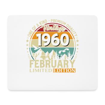 66e anniversaire février 1960 Vintage Vintage - Tapis de souris (format paysage) - blanc - Devant
