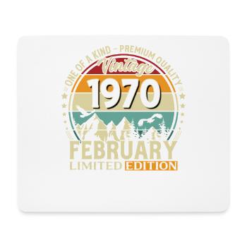 56e anniversaire février 1970 Vintage Vintage - Tapis de souris (format paysage) - blanc - Devant