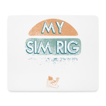 Mein Sim rigget mehr als mein Auto - Mousepad (Querformat) - Weiß - Vorne