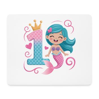 Sirène 1er anniversaire 1 année - Tapis de souris (format paysage) - blanc - Devant