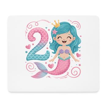 Mermaid 2nd Birthday 2 Years - Mouse Pad (horizontal) - white - Front