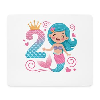 Mermaid 2nd Birthday 2 Years - Mouse Pad (horizontal) - white - Front