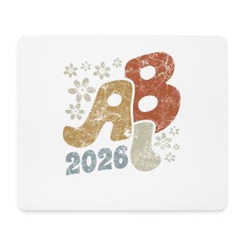 ABI 2026 Blossoms Vintage Abitur Gift - Mouse Pad (horizontal) - white - Front