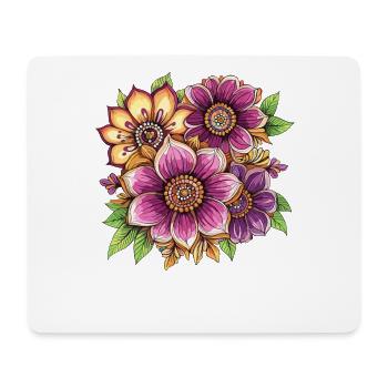 Leuchtende Blütenpracht Floral - Mousepad (Querformat) - Weiß - Vorne