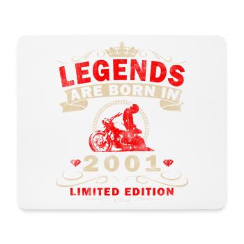 25th Birthday Vintage 2001 Motorcyclist Biker - Mouse Pad (horizontal) - white - Front