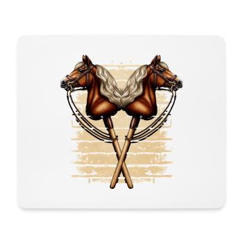 Crossing Horse Heads Hobby Horsing - Mouse Pad (horizontal) - white - Front