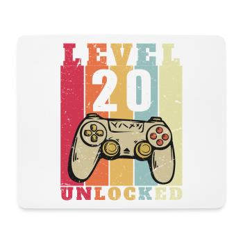 Level 20 Vollständiges 20-jähriges Jubiläum - Mousepad (Querformat) - Weiß - Vorne
