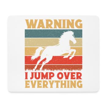 Hobby Horse Rider Warning Jump Over Everything - Mousepad (Querformat) - Weiß - Vorne