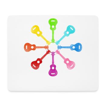 Hawaiian Ukulele Uke Rainbow - Mousepad (Querformat) - Weiß - Vorne