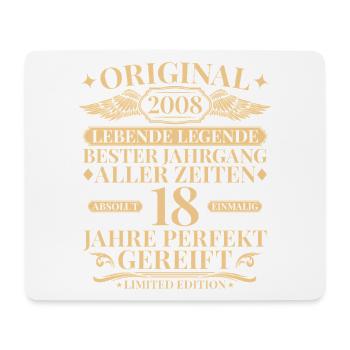 Vintage 2008 Year Legend 18th Birthday - Mouse Pad (horizontal) - white - Front