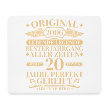 Year 2006 Year of construction Legend 20th birthday - Mouse Pad (horizontal) - white - Front