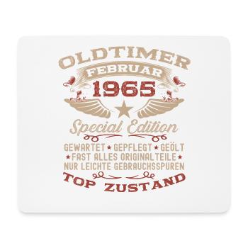 61st Birthday Oldtimer February Vintage 1965 - Mouse Pad (horizontal) - white - Front