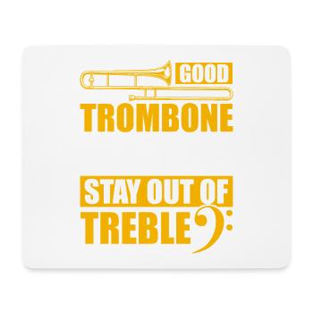 Out of treble trombone trombone player trombonist - Mouse Pad (horizontal) - white - Front
