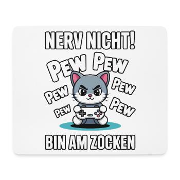 Nerv nicht bin am Zocken Gamer Katze Design - Mousepad (Querformat) - Weiß - Vorne