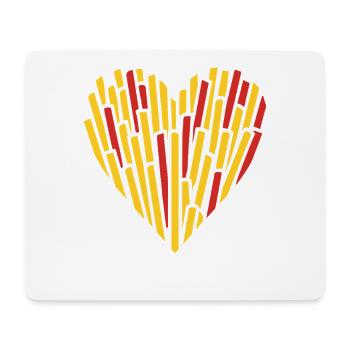 Belgisches Pommesherz - Mousepad (Querformat) - Weiß - Vorne