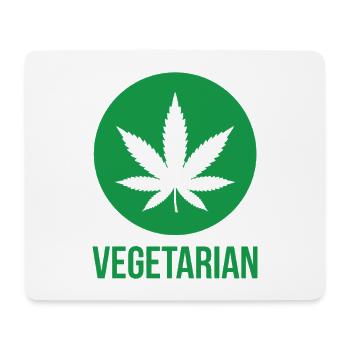 Vegetarian Cannabis – Witziges Kiffer Design - Mousepad (Querformat) - Weiß - Vorne