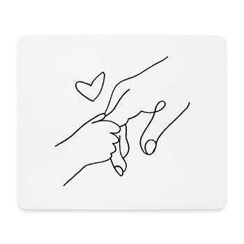 Händedruck mit Herzverbindung - Mousepad (Querformat) - Weiß - Vorne