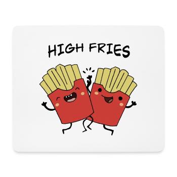 Jumeaux aux frites joyeux - Tapis de souris (format paysage) - blanc - Devant