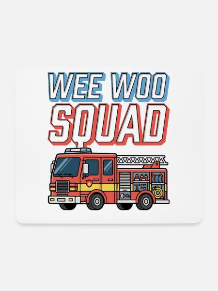Wee Woo Squad Feuerwehrauto - Mousepad (Querformat) - Weiß
