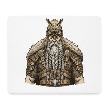 Légende viking viking marin Odin Raven Fighter - Tapis de souris (format paysage) - blanc - Devant
