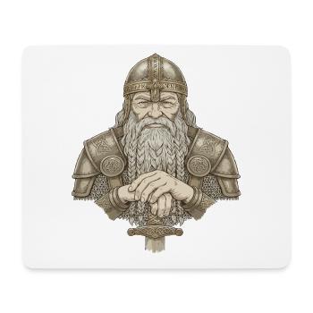 Légende viking viking marin Odin Raven Fighter - Tapis de souris (format paysage) - blanc - Devant