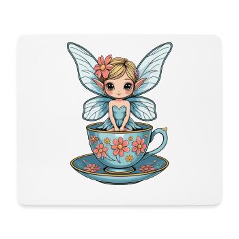 Flower Fairy in the Teacup - Mouse Pad (horizontal) - white - Front