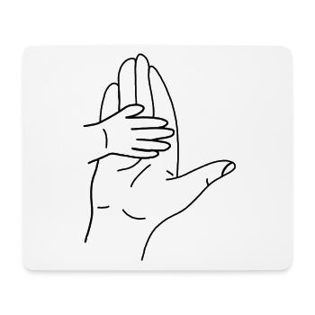 Umarmende Handsilhouette Linienkunst - Mousepad (Querformat) - Weiß - Vorne