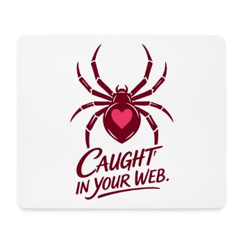 Caught in your web | Valentins Tag | Spinne Herz - Mousepad (Querformat) - Weiß - Vorne