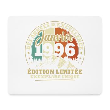 Vintage-Geburtstagsgeschenk für Januar 1996 - Mousepad (Querformat) - Weiß - Vorne