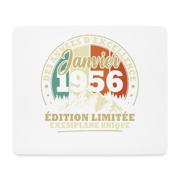Vintage-Geburtstagsgeschenk für Januar 1956 - Mousepad (Querformat) - Weiß - Vorne