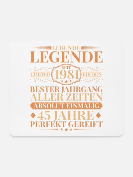 Baujahr 1981 geboren Einmalig 45. Geburtstag - Mousepad (Querformat) - Weiß