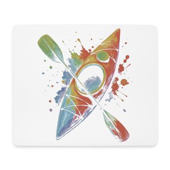 Buntes Kajakfahren – Wassersport Spritzkunst - Mousepad (Querformat) - Weiß - Vorne