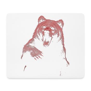 Grizzly Bear Hiking Camping Vintage Brown Bear - Mouse Pad (horizontal) - white - Front
