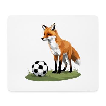 Fuchs im Fußballspiel - Mousepad (Querformat) - Weiß - Vorne