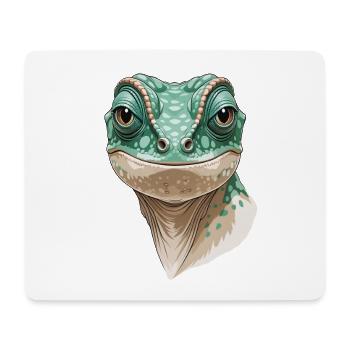Gecko Head Illustration - Mouse Pad (horizontal) - white - Front