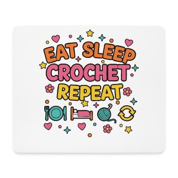 Eat Sleep Crochet Repeat Funny Crochet Lover - Mouse Pad (horizontal) - white - Front