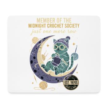 Midnight Crochet Society Nur noch eine Reihe Häkel - Mousepad (Querformat) - Weiß - Vorne
