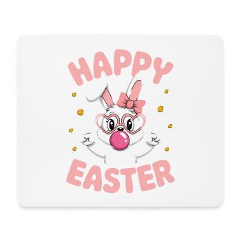  Happy Easter Niedlicher Osterhase Mit Brille - Mousepad (Querformat) - Weiß - Vorne