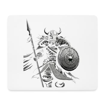 Légende viking viking marin Odin Raven Fighter - Tapis de souris (format paysage) - blanc - Devant