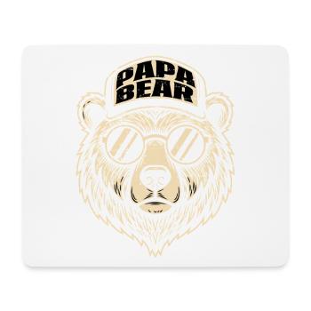 Logo de Papa Ours avec lunettes de soleil - Tapis de souris (format paysage) - blanc - Devant