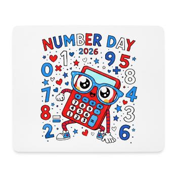 Number Day 2026 Calculator Hero - Mouse Pad (horizontal) - white - Front