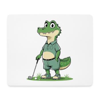 Alligator golf hero in casual look - Mouse Pad (horizontal) - white - Front
