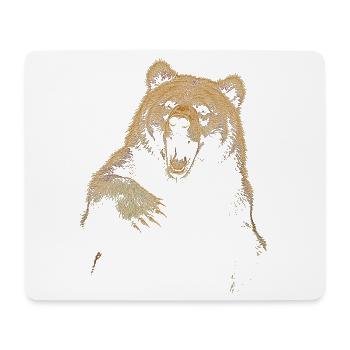 Grizzly Bear Randonnée Camping Ours brun vintage - Tapis de souris (format paysage) - blanc - Devant