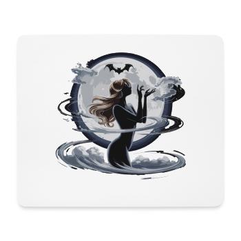 Mystic Moon Goddess Silhouette with Bat - Mouse Pad (horizontal) - white - Front