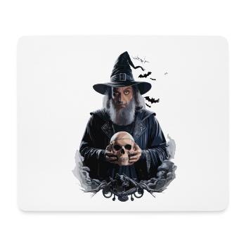  Dunkler Zauberer Mit Totenkopf Mystischer Magier - Mousepad (Querformat) - Weiß - Vorne