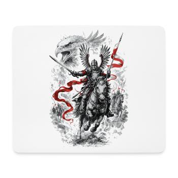 Polnischer Geflügelter Husarenkampfgeist - Mousepad (Querformat) - Weiß - Vorne