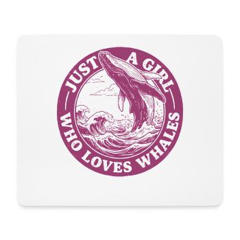 Wal Motiv: Mädchen Liebe Wale - Mousepad (Querformat) - Weiß - Vorne