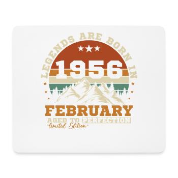 Février 1956 Vintage Retro Cadeau d'anniversaire - Tapis de souris (format paysage) - blanc - Devant